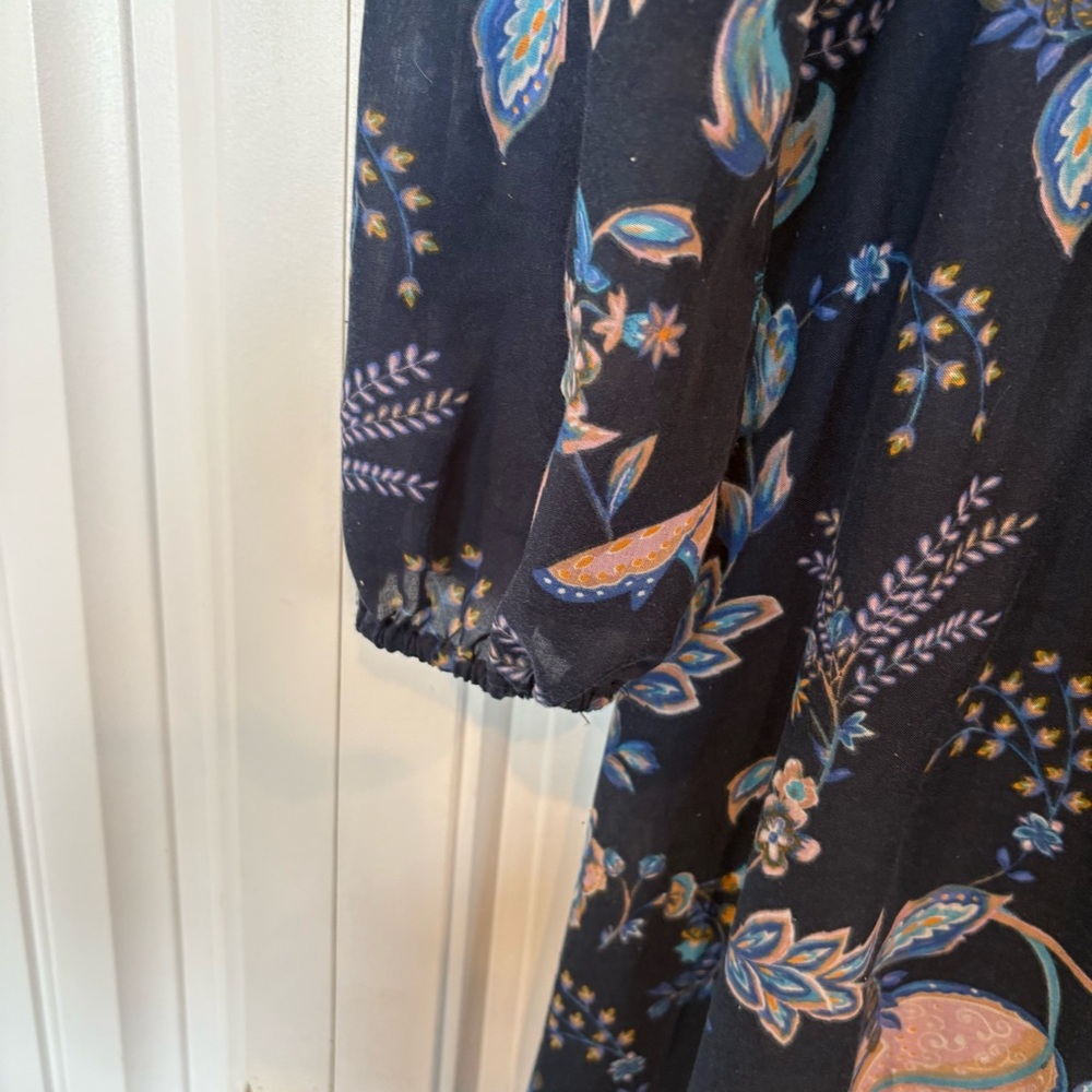 H&M Blue Floral Midi Dress Size 6‎ - Picture 6 of 12